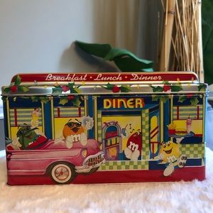 Vintage M&M’s Christmas Diner tin can container